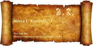 Wenzl Kornél névjegykártya